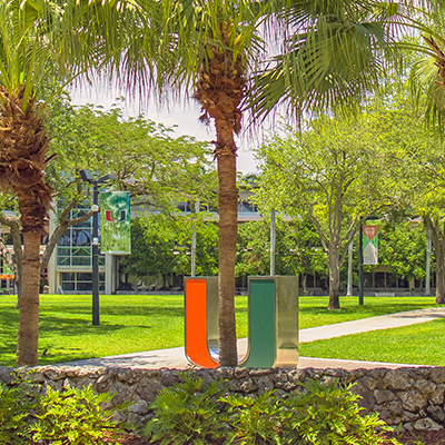 ustatue on rock with palm trees